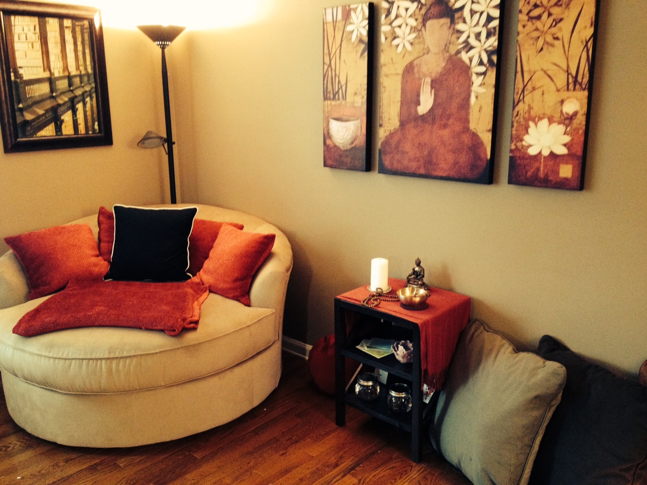 meditation corner in living room